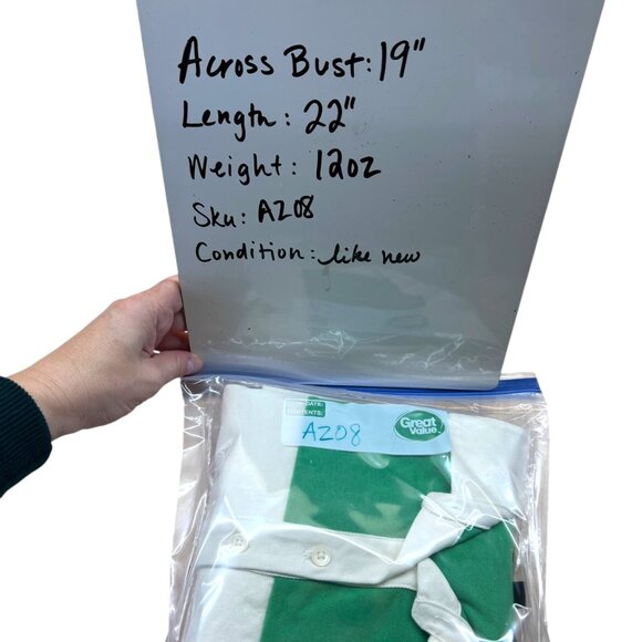 J.Crew Long Sleeve Polo Shirt in Colorblock Green Ivory Cream Size XS - Picture 9 of 9